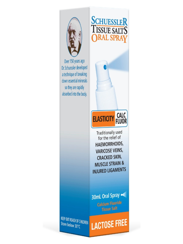 Schuessler Tissue Salts 30mL Spray Calc Fluor No 1 Elasticity