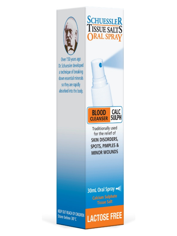 Schuessler Tissue Salts 30mL Spray Calc Sulph No 3 Blood Cleanser