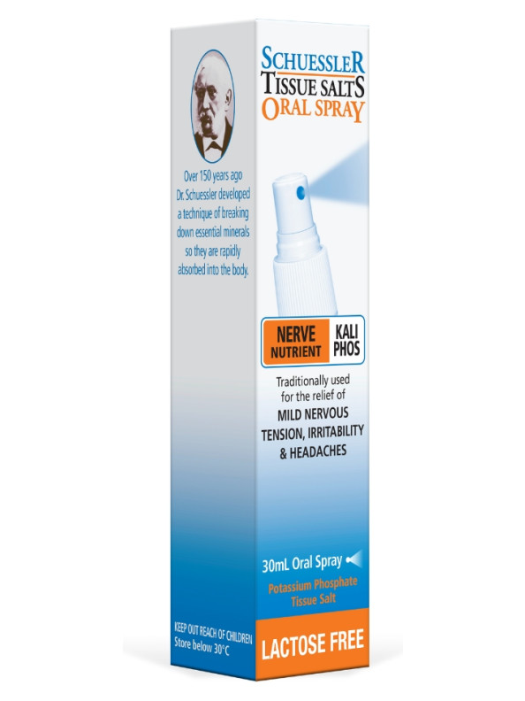 Schuessler Tissue Salts 30mL Spray Kali Phos No 6 Nerve Nutrient