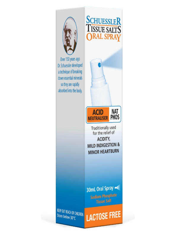 Schuessler Tissue Salts 30mL Spray Nat Phos No 10 Acid Neutraliser