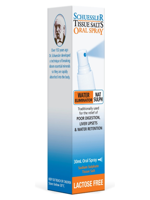 Schuessler Tissue Salts 30mL Spray Nat Sulph No 11 Water Eliminator